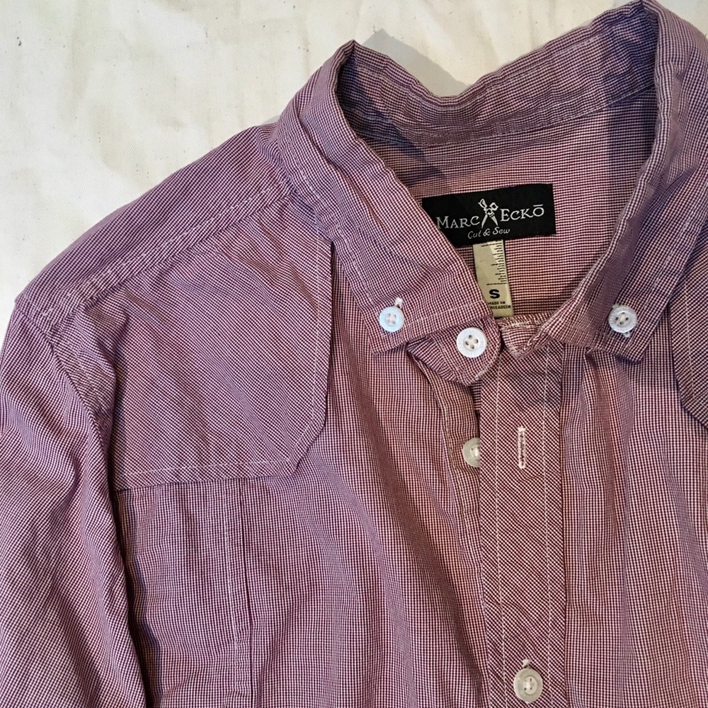 Fun maroon and white button down